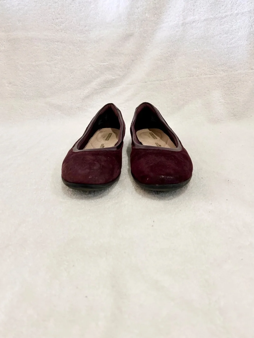Clarks ballet flats burgundy maroon shiny sz 7.5